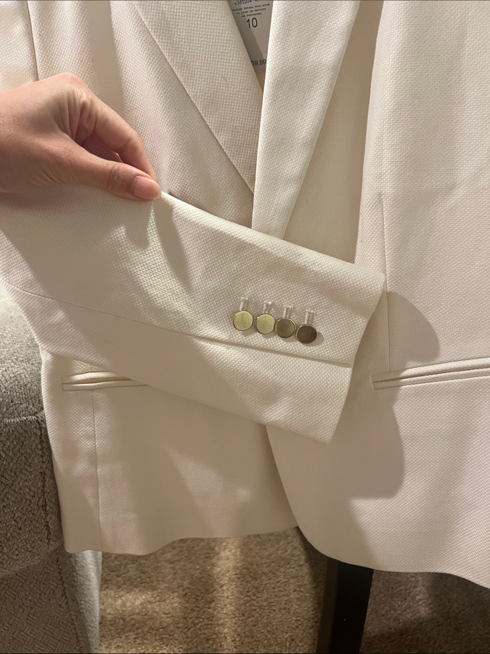 Ann Taylor Ivory Single-Button Tailored Blazer - Picture 3 of 4